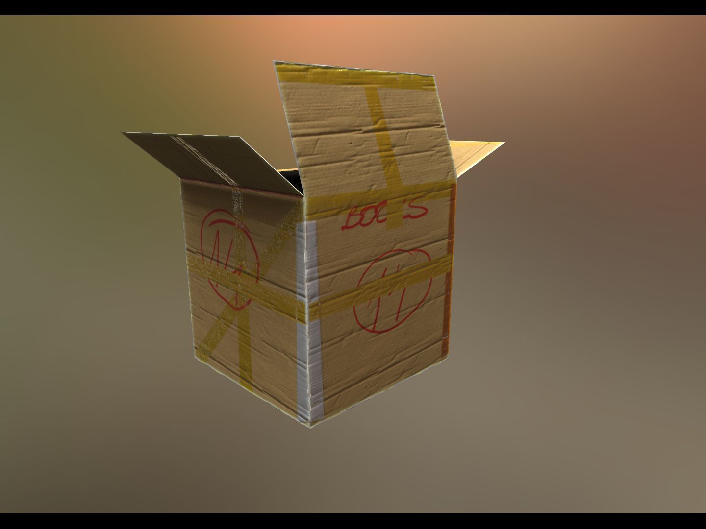Card Box Low-poly 3D model_6