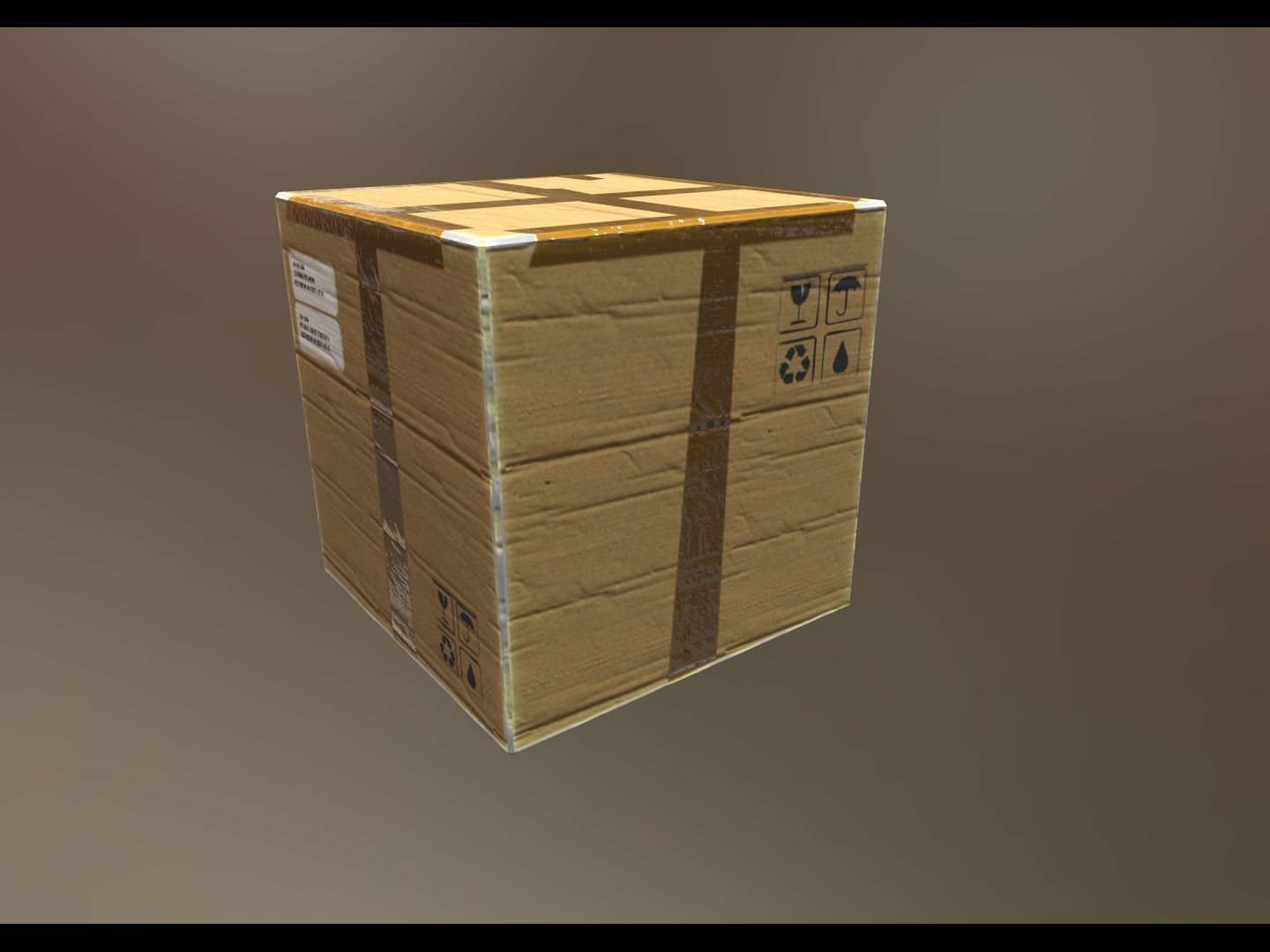 Card Box Low-poly 3D model_2