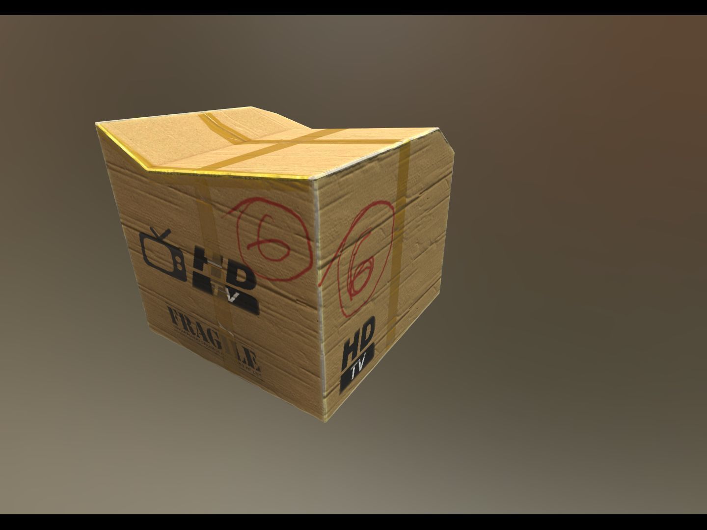 Card Box Low-poly 3D model_8