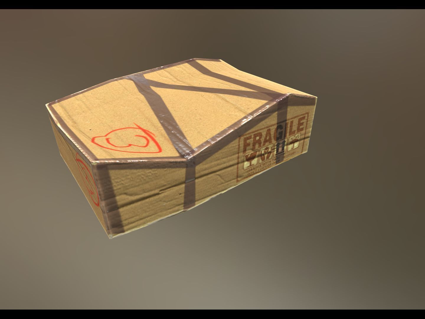 Card Box Low-poly 3D model_9
