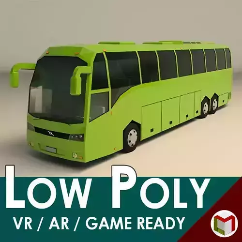 Low Poly Coach Bus 01 Low-poly 3D model