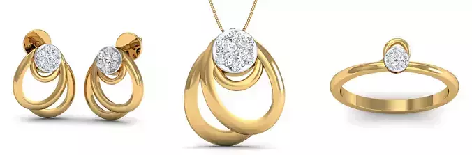 Desgined Fashion Earring - Pendant - Ring Set