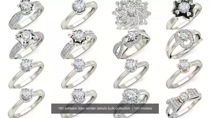 190 solitaire 3dm render details bulk collection  