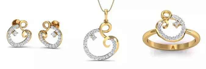 Swril Shape Fashion Earring - Pendant - Ring Set
