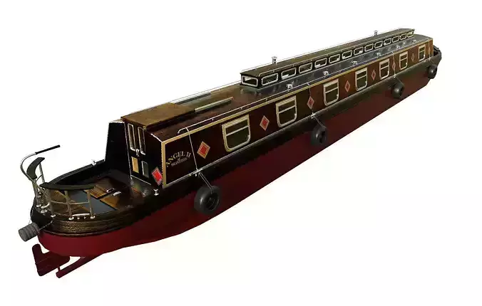 Narrowboat british canal boat 3D model