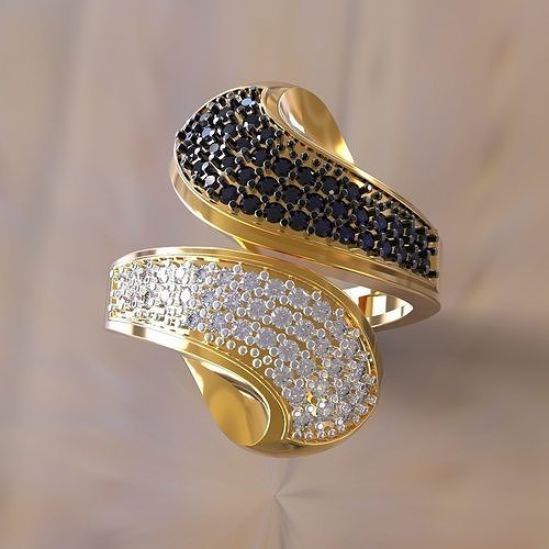 Symmetric pave ring  3D print model