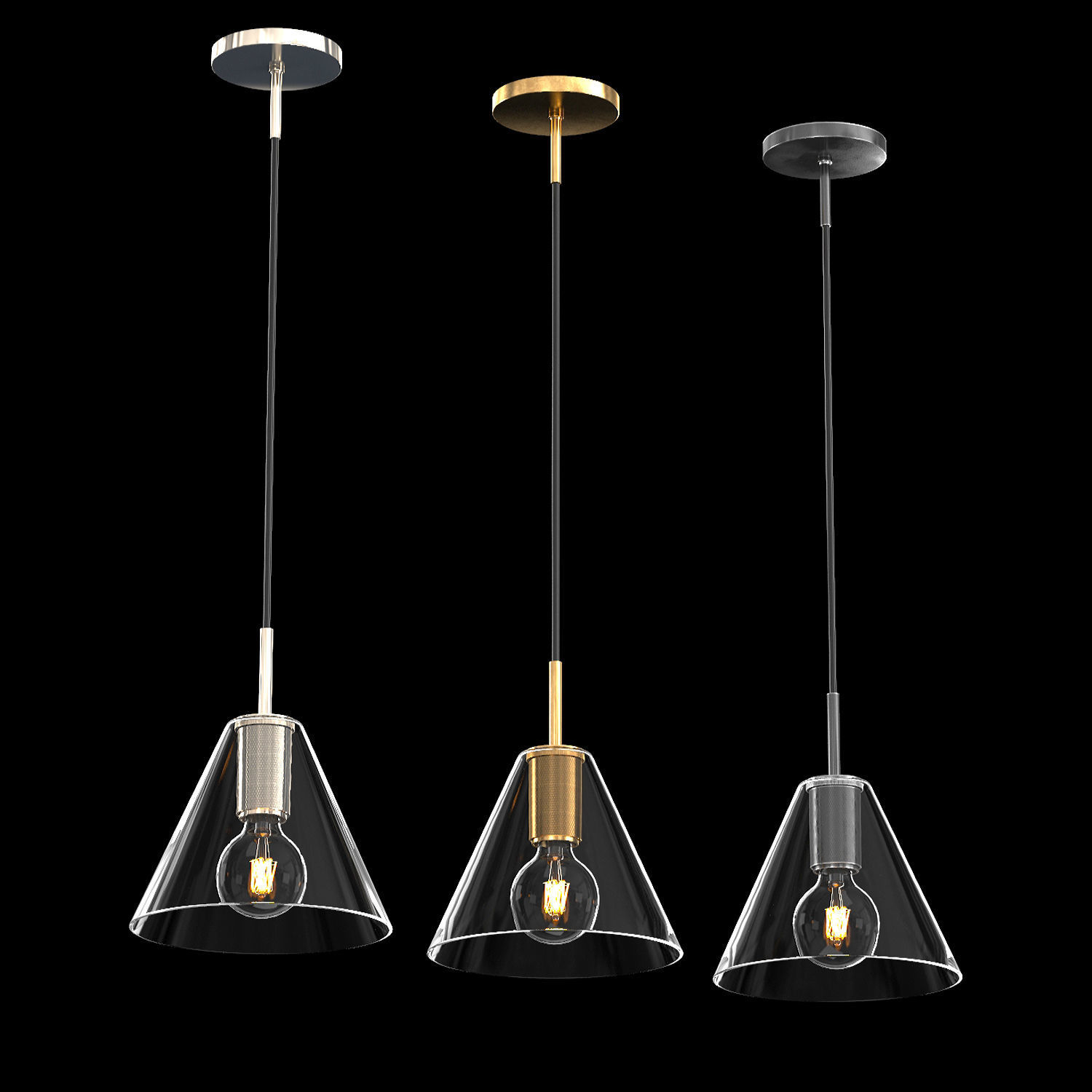 UTILITAIRE FUNNEL SHADE PENDANT 3D model_4