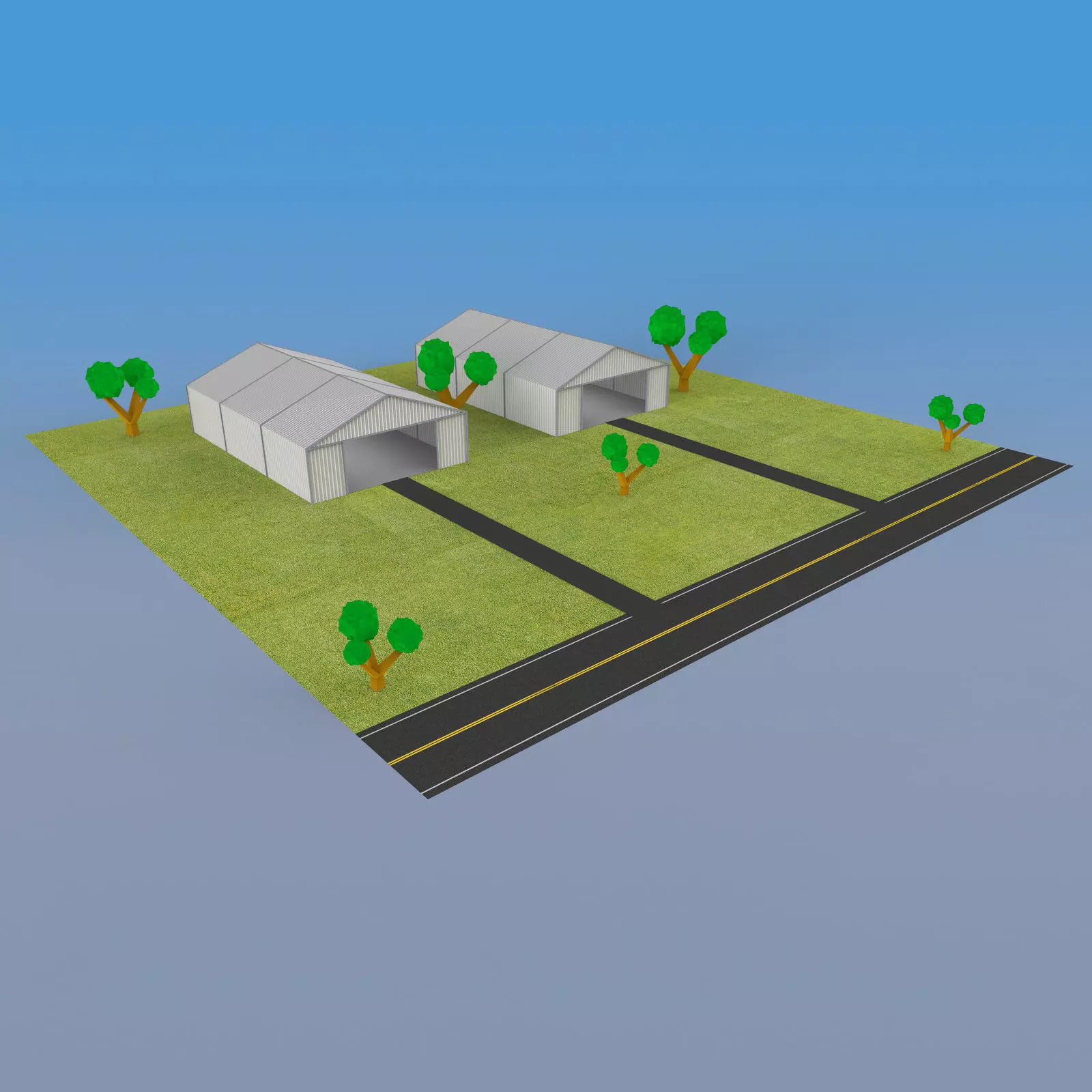German Hangar 3D model_0