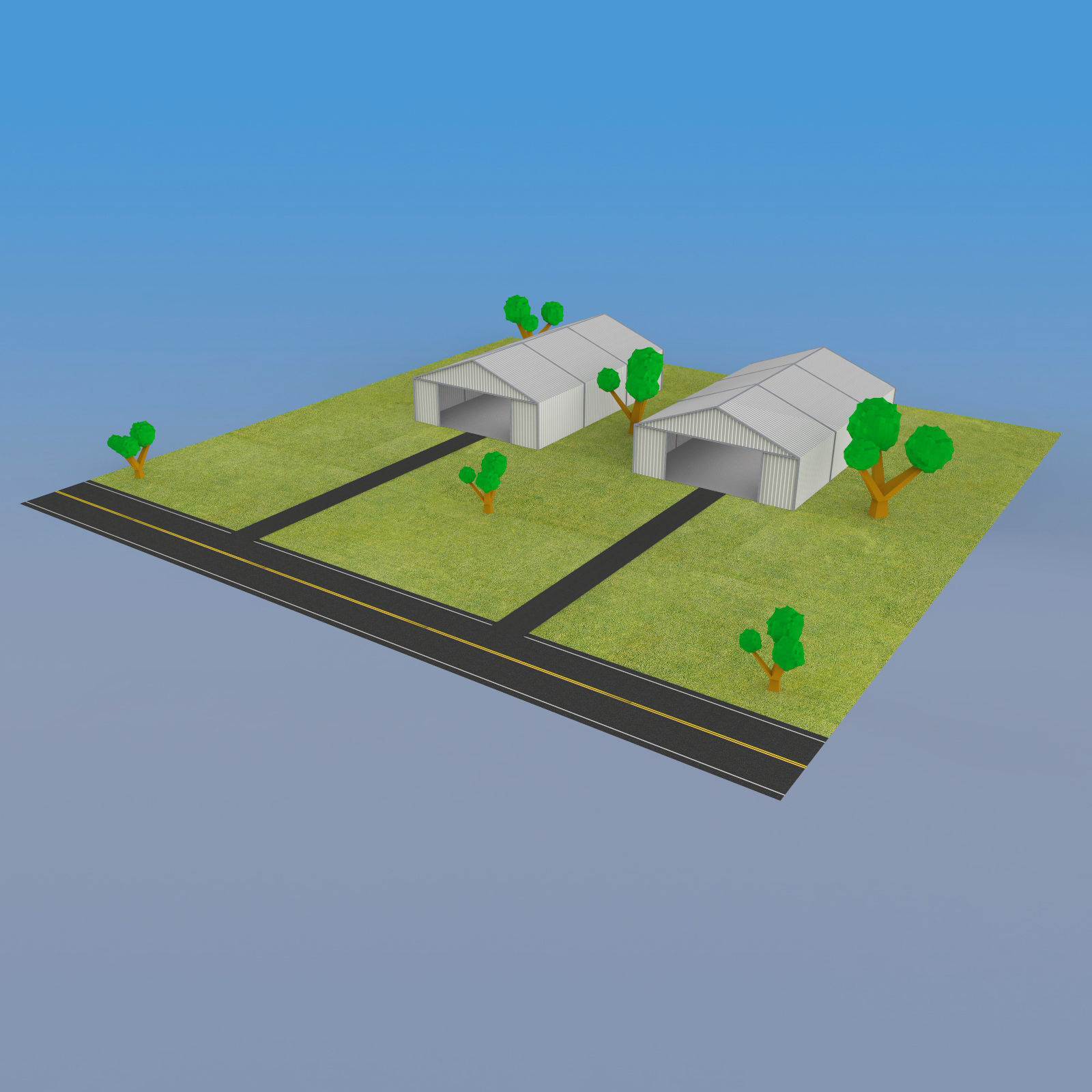 German Hangar 3D model_2