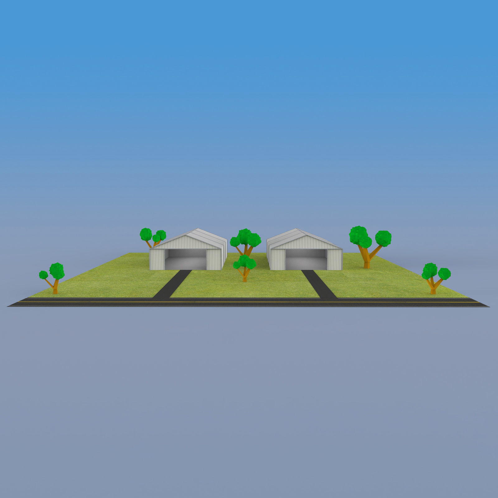 German Hangar 3D model_1