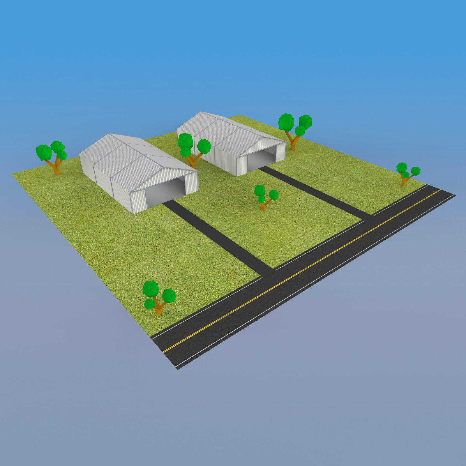 German Hangar 3D model_3