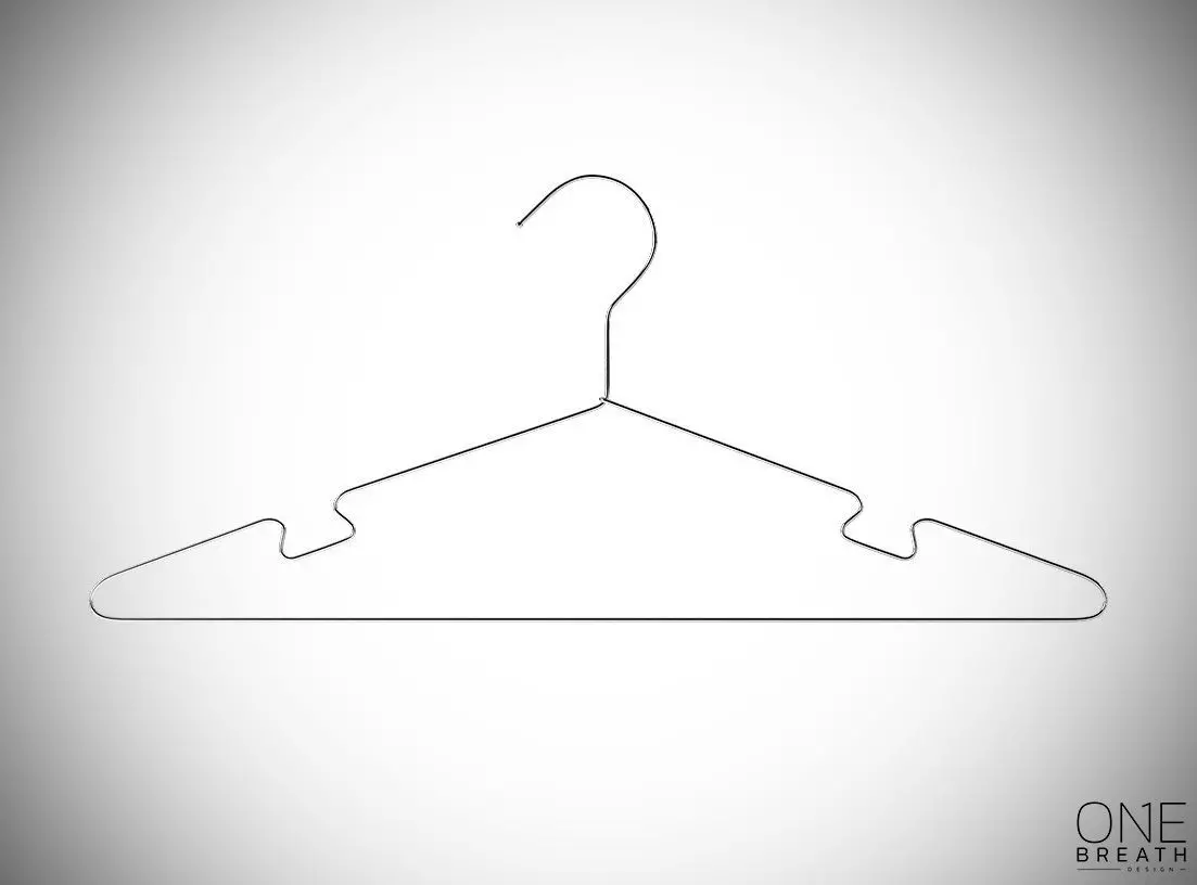 30cm Realistic Thin Metal Hanger for Dressing Shops 3D model_0