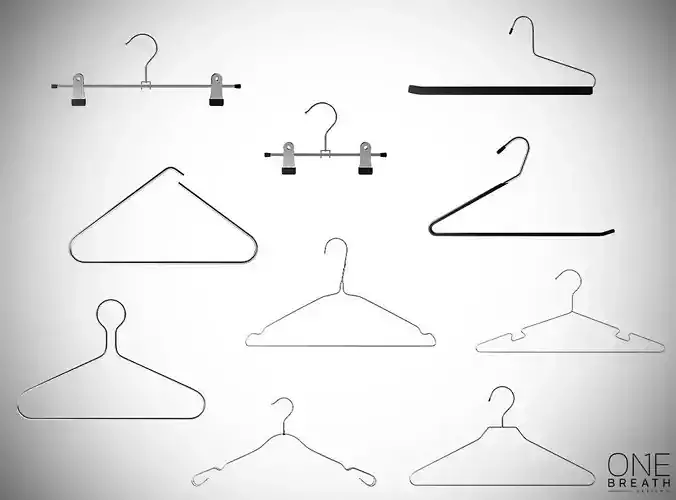  Realistic Metal Hanger Pack with Rubber for Dressing Shops