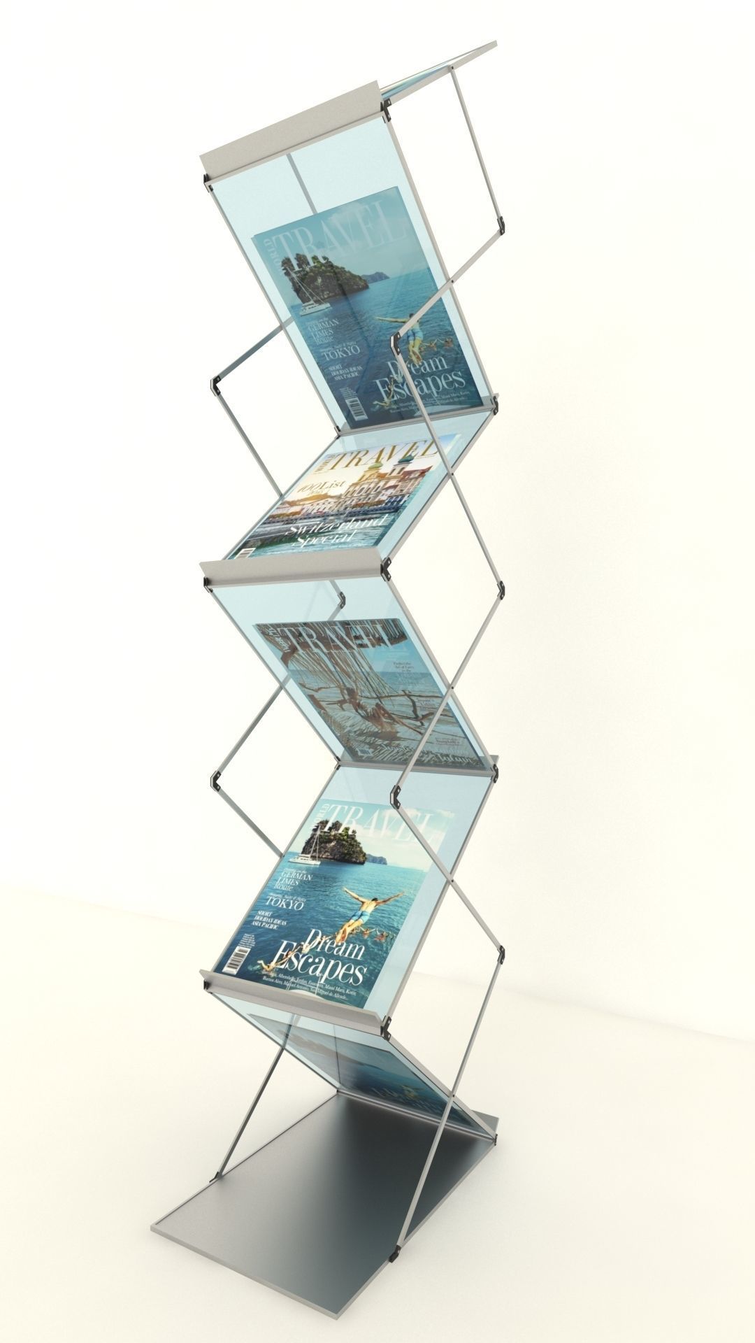 Folding Brochure Stand  3D model_1
