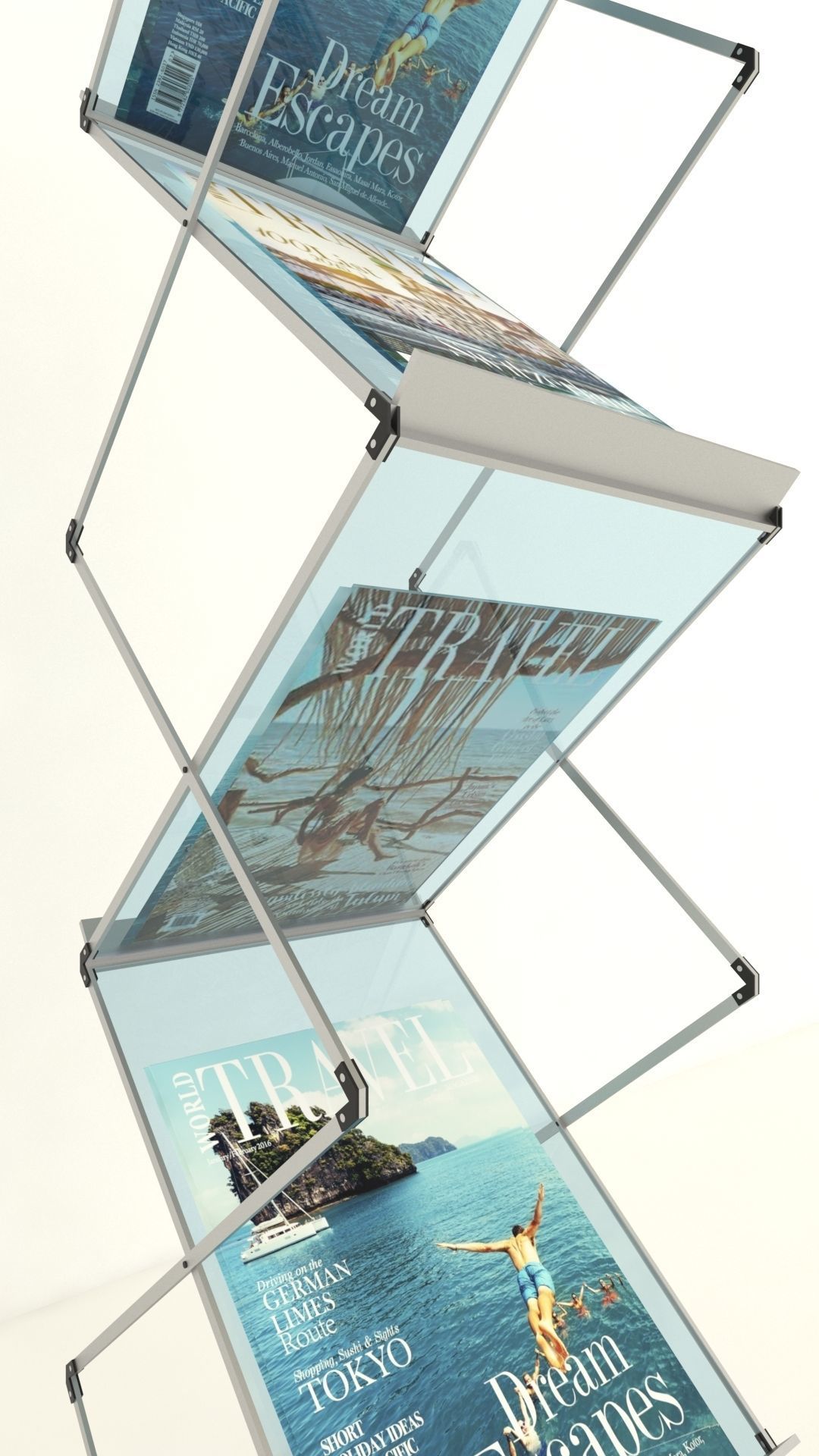 Folding Brochure Stand  3D model_3