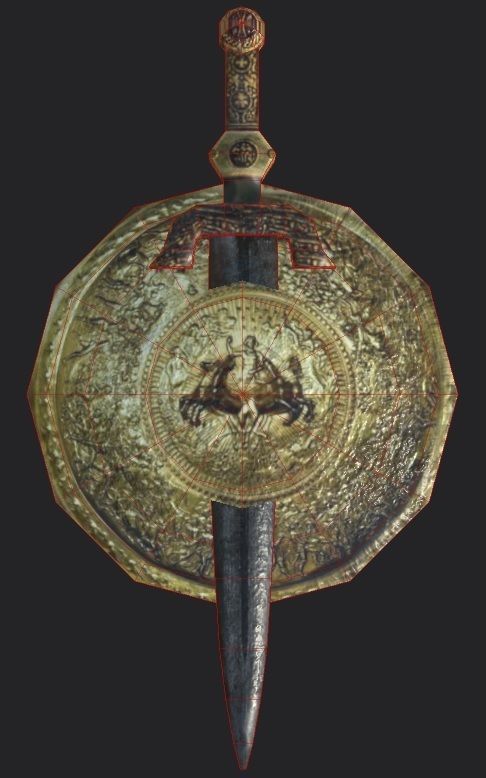 Sword and Shield of Achilles Low-poly 3D model_5