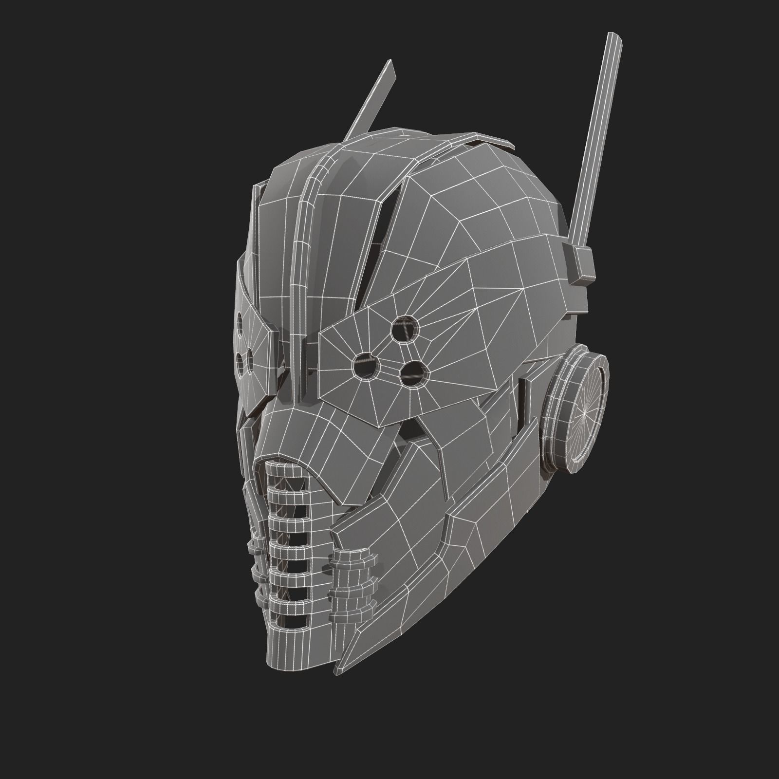 Helmet scifi Low-poly 3D model_3