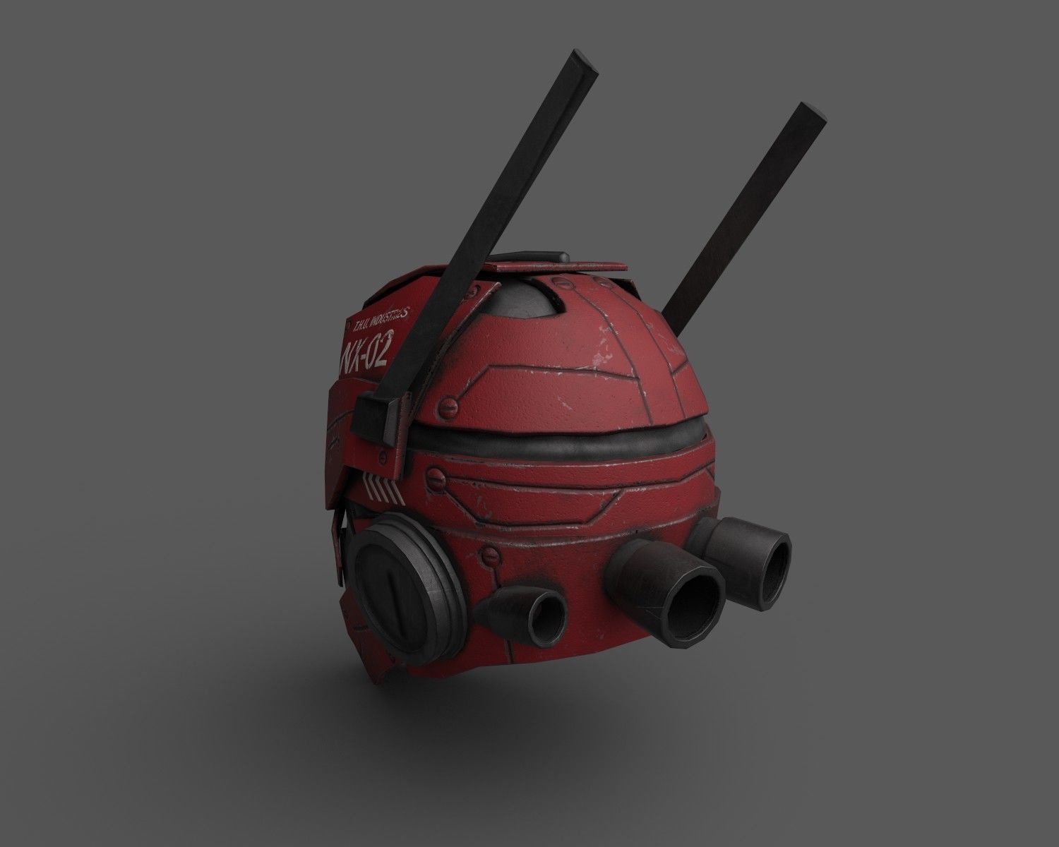 Helmet scifi Low-poly 3D model_2