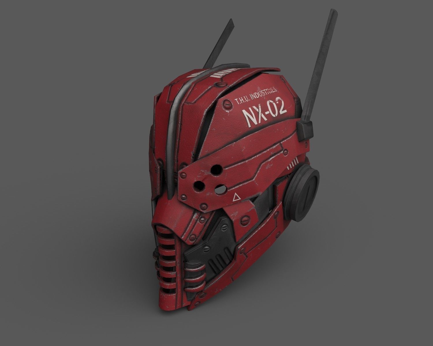 Helmet scifi Low-poly 3D model_1
