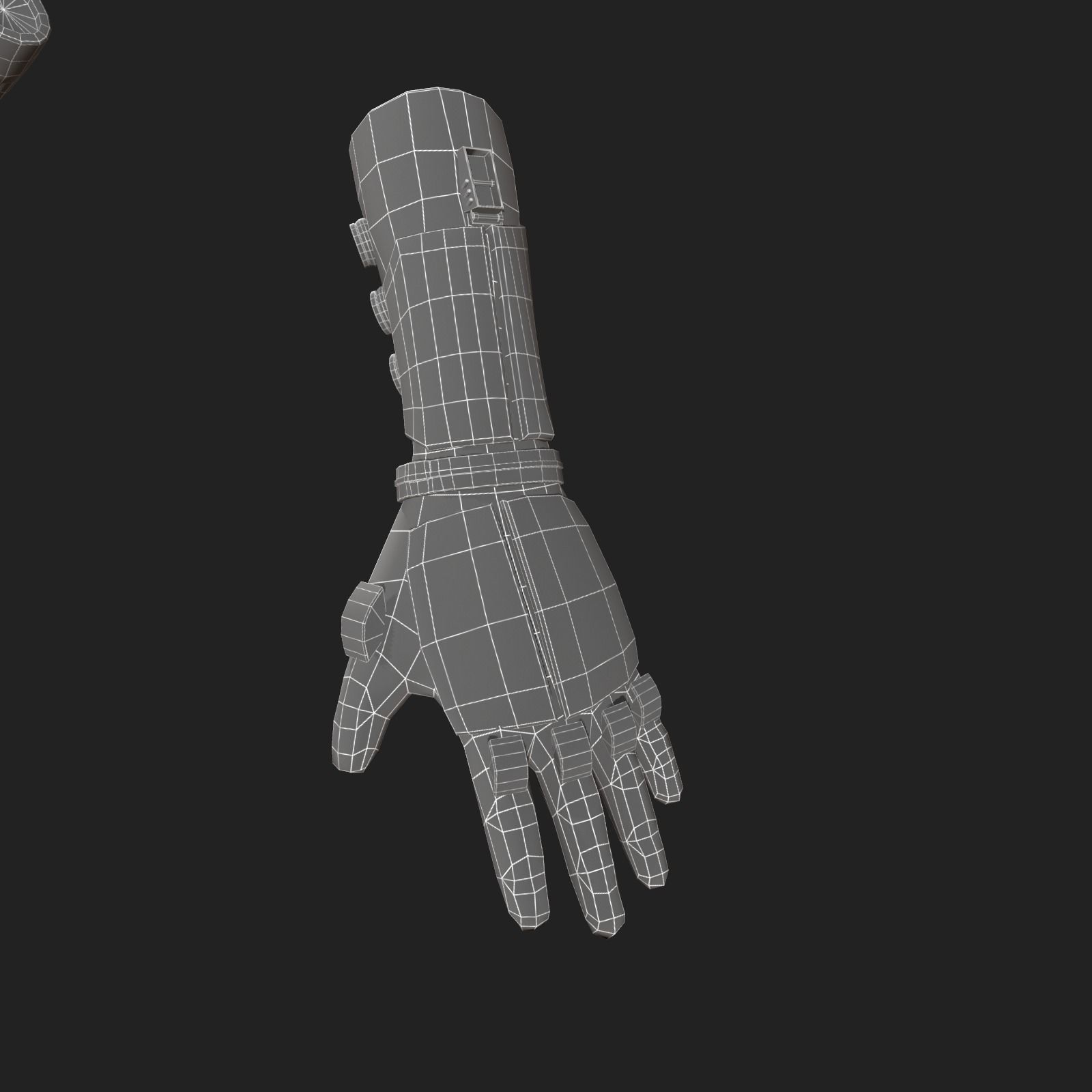 Scifi glove soldier Low-poly 3D model_3