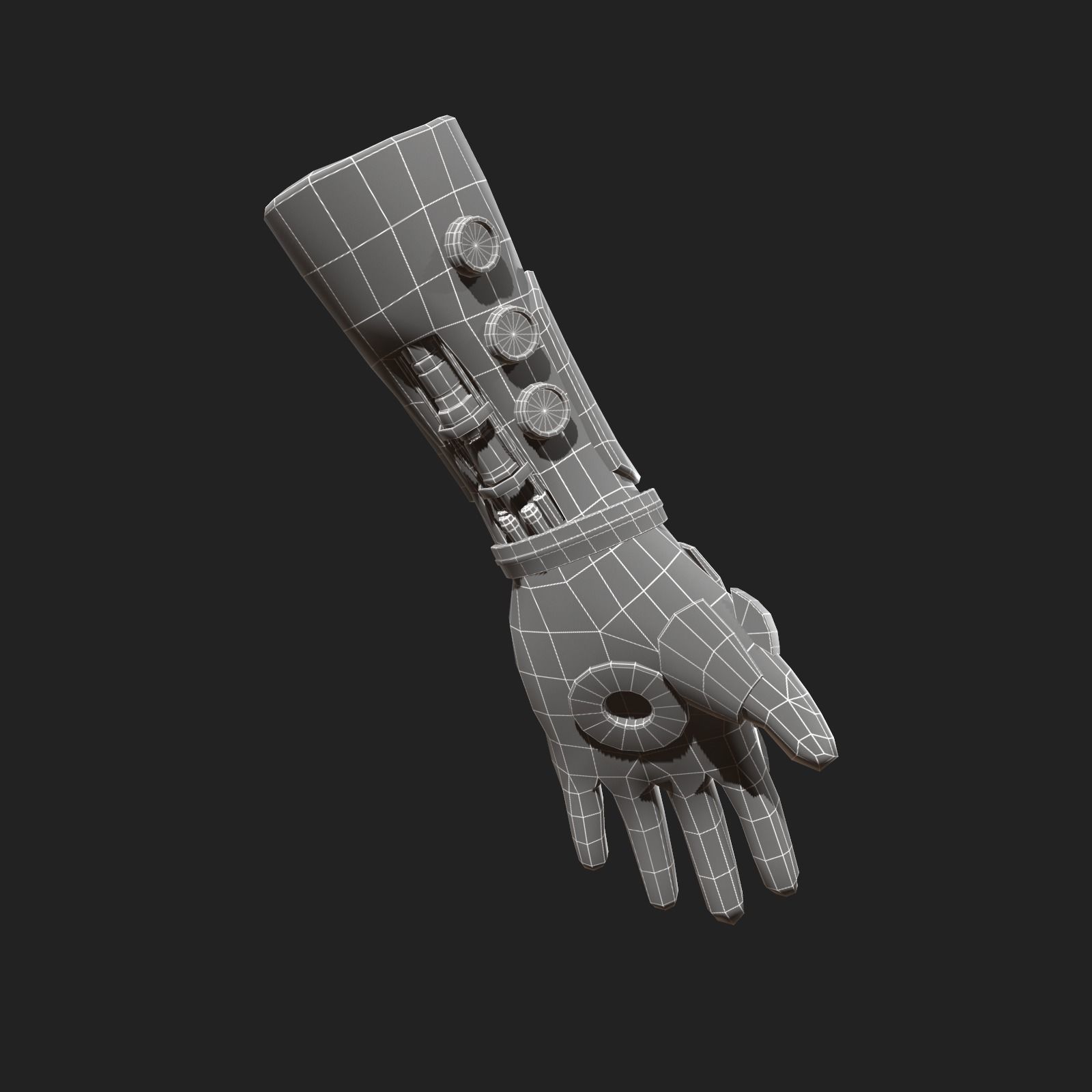 Scifi glove soldier Low-poly 3D model_4