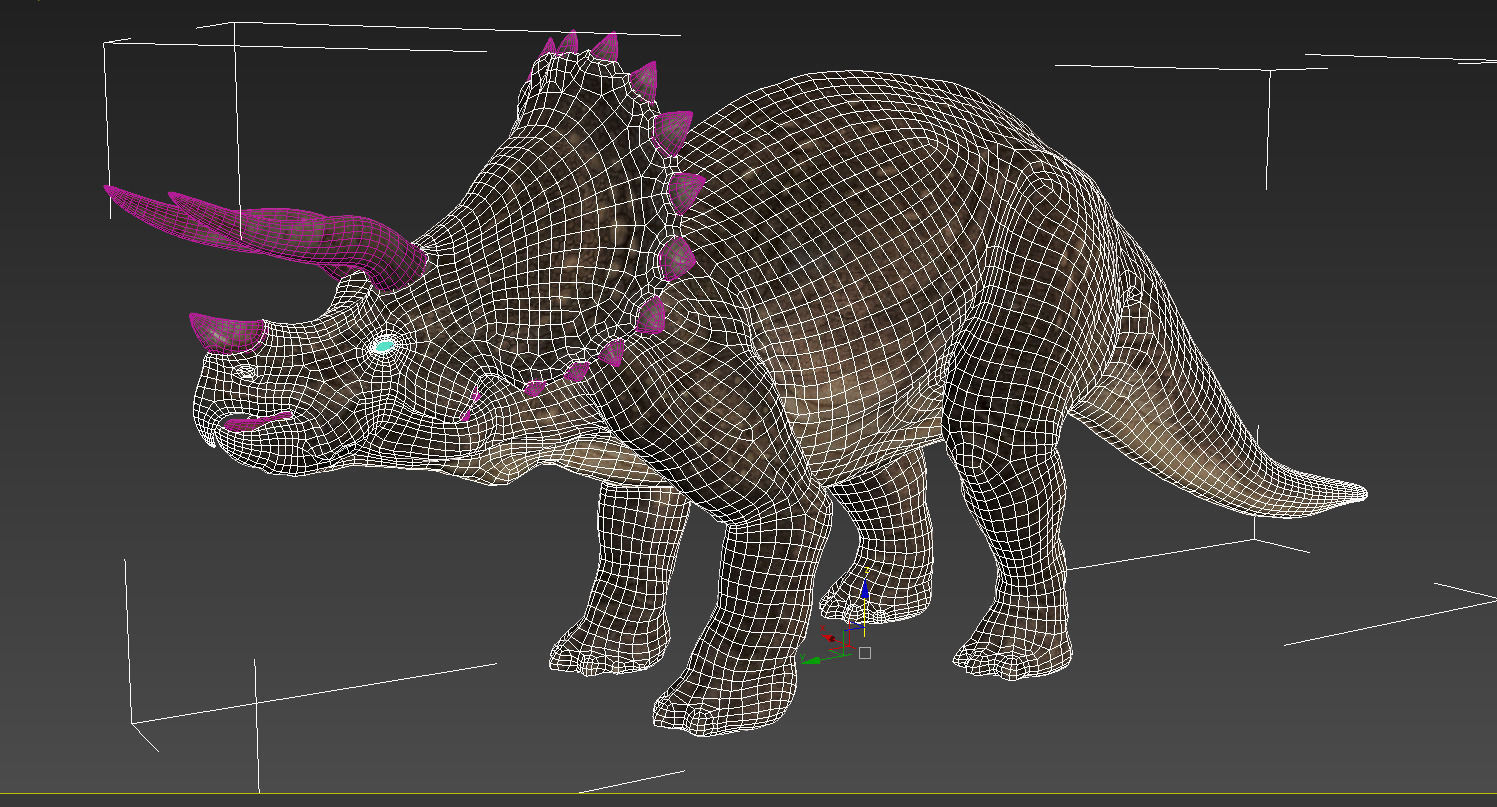Triceratops-maya-Rigging dinosaur Low-poly 3D model_1
