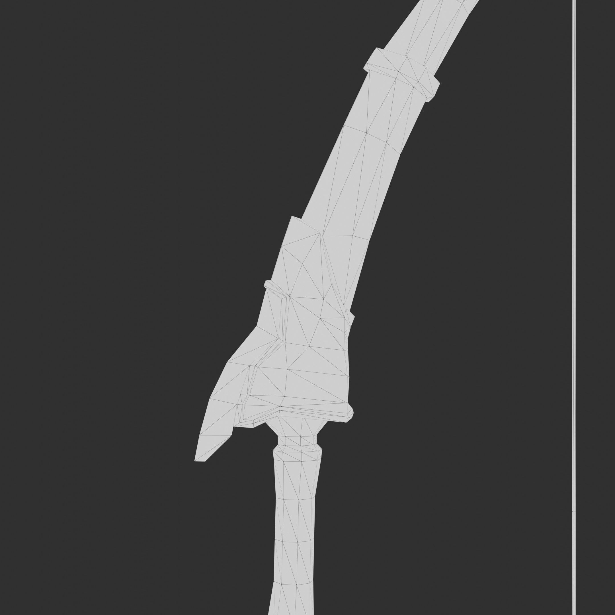 Low-poly bow and arrow Low-poly 3D model_6