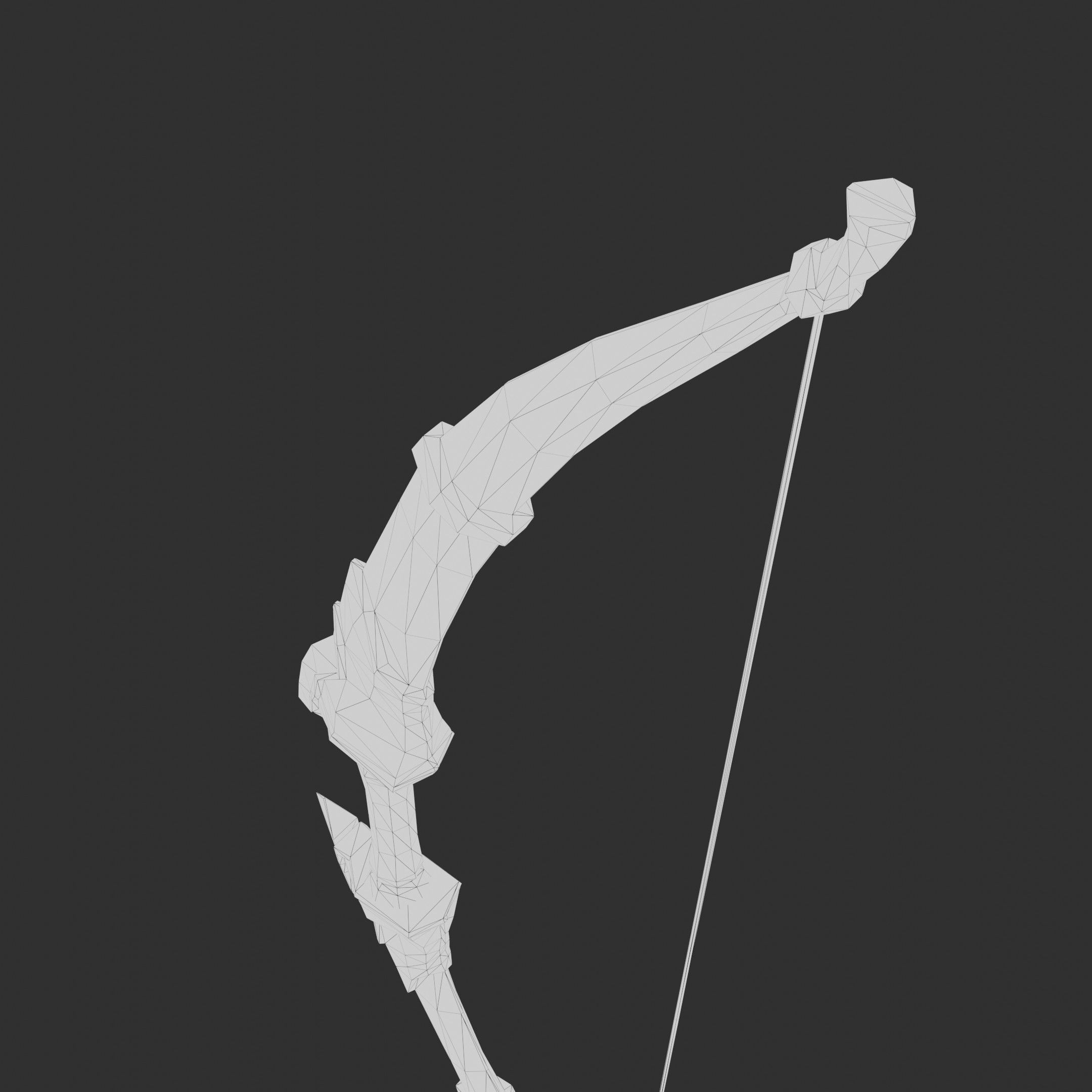 Low-poly bow and arrow Low-poly 3D model_7