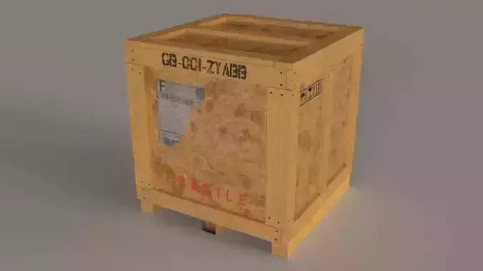 Wooden Crate - Low Poly PBR Low-poly 3D model
