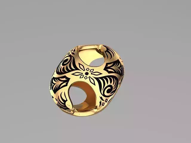 chain STL gold ring
