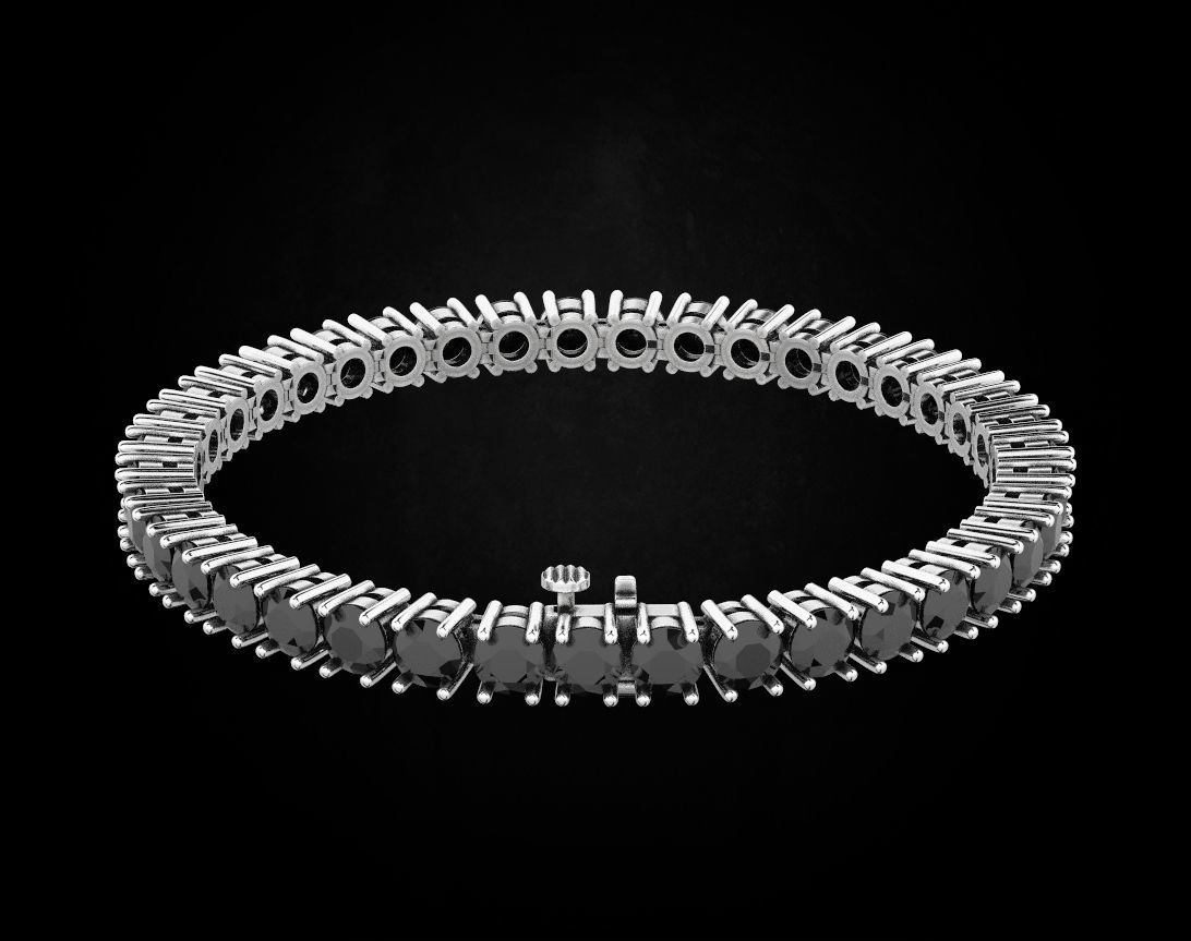 Tennis bracelet with diamonds 463 3D print model_5