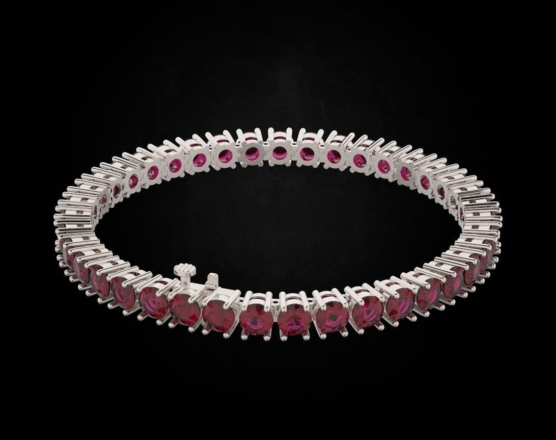 Tennis bracelet with diamonds 463 3D print model_7