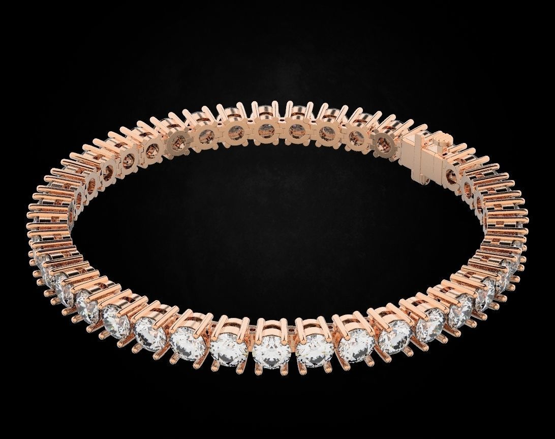 Tennis bracelet with diamonds 463 3D print model_4