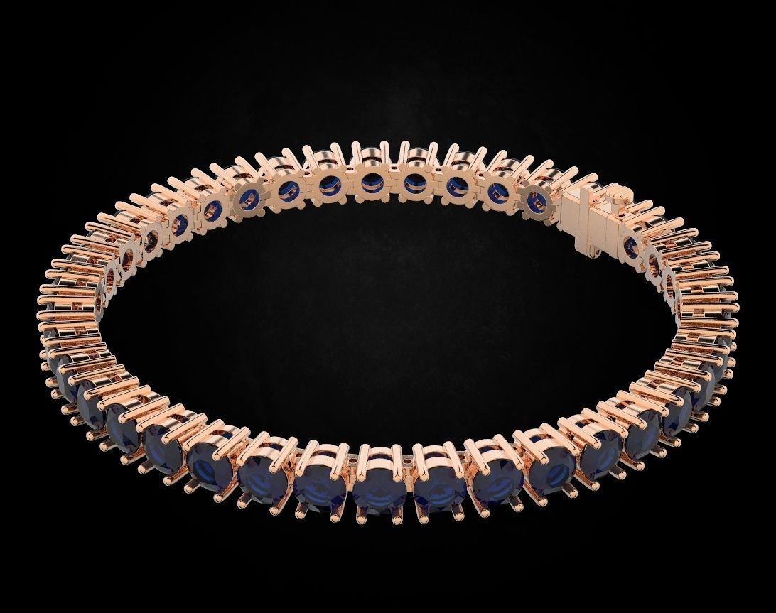 Tennis bracelet with diamonds 463 3D print model_2