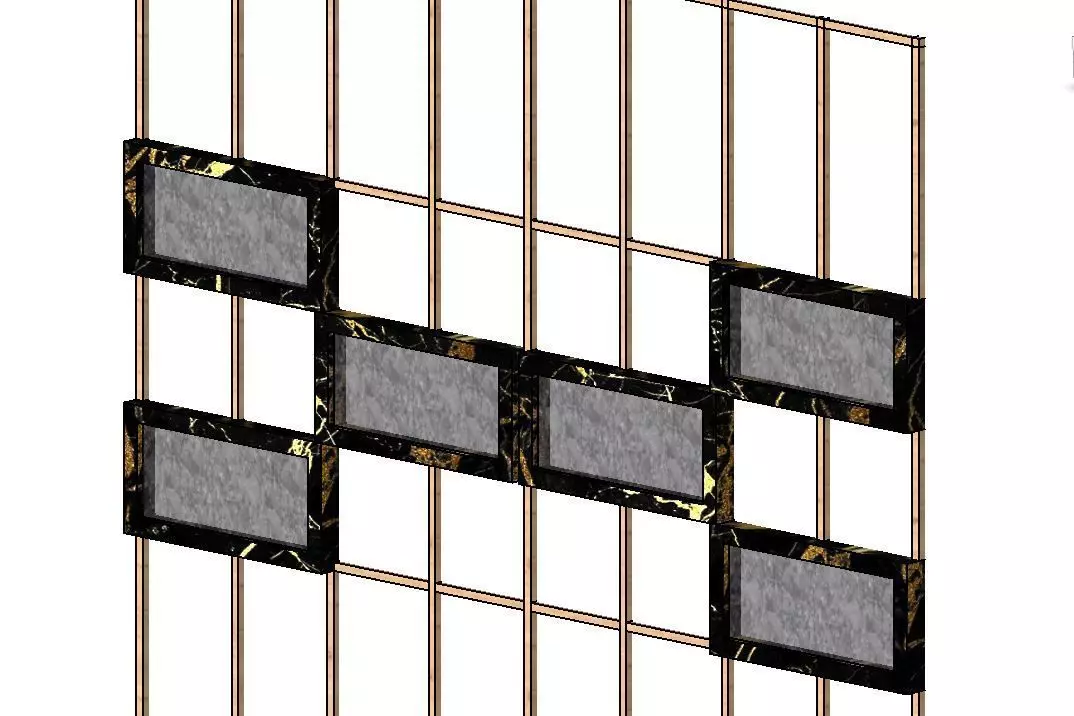 wall design - wood marble Free 3D model
