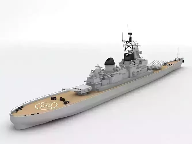 Military Battleship BB 62 WWII