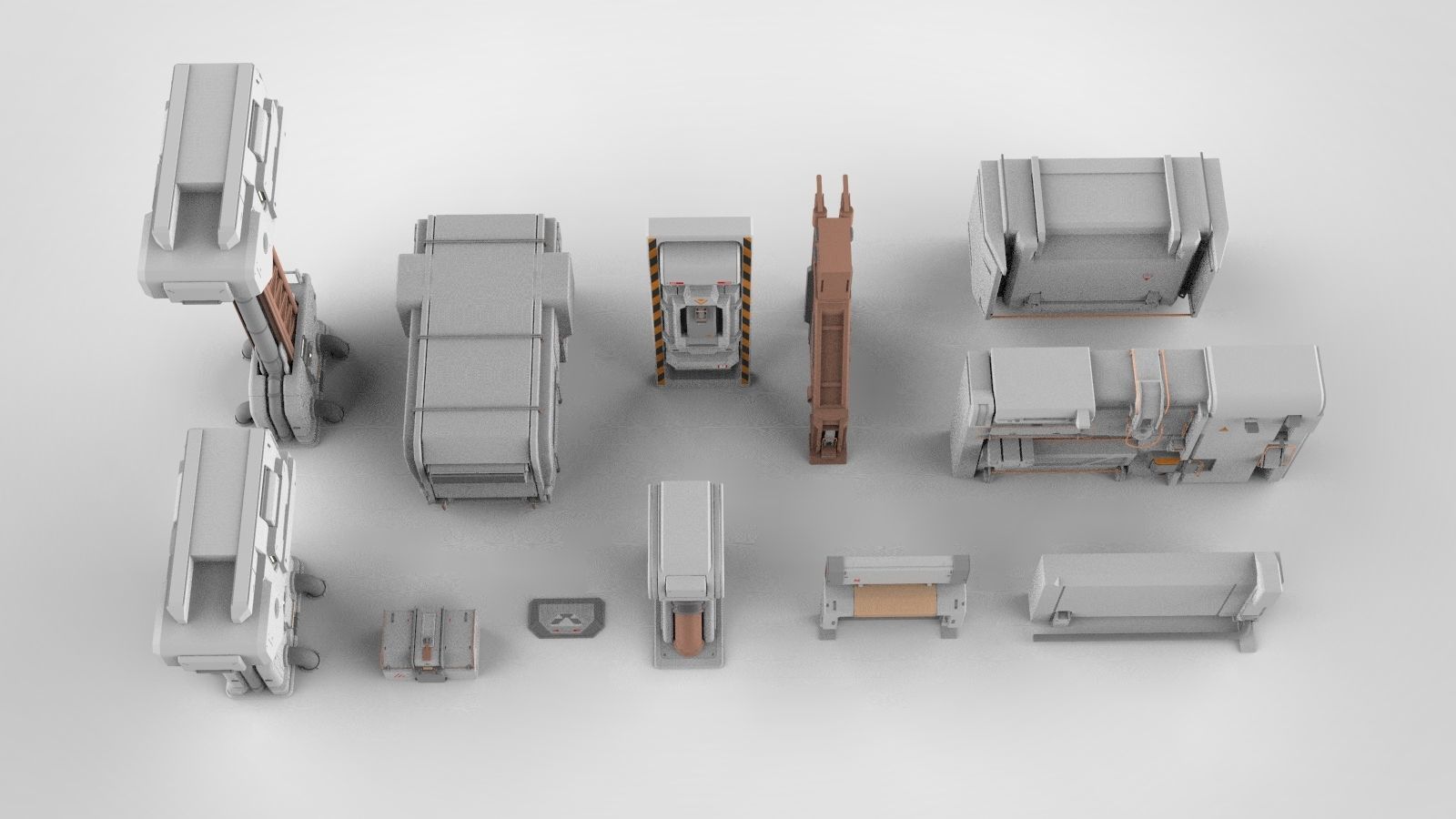 sci-fi Architecture kitbash 27 3D model_2