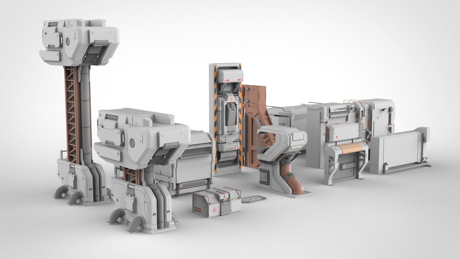 sci-fi Architecture kitbash 27 3D model_3