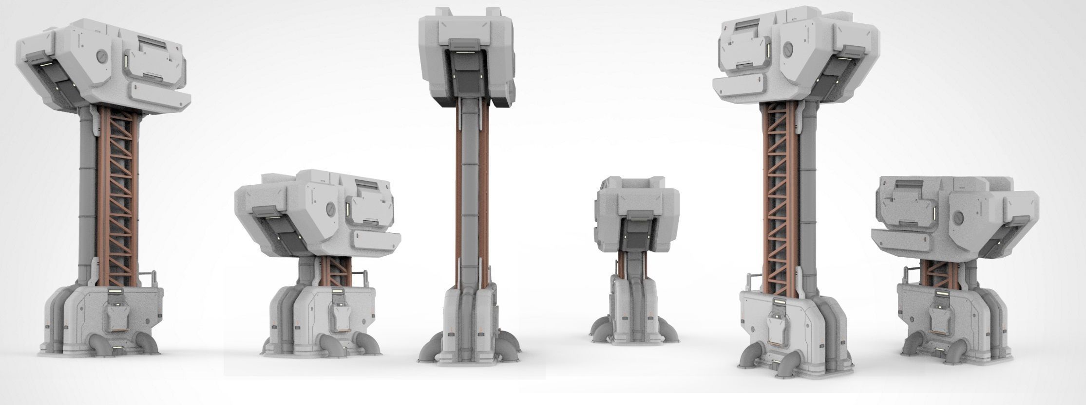 sci-fi Architecture kitbash 27 3D model_7