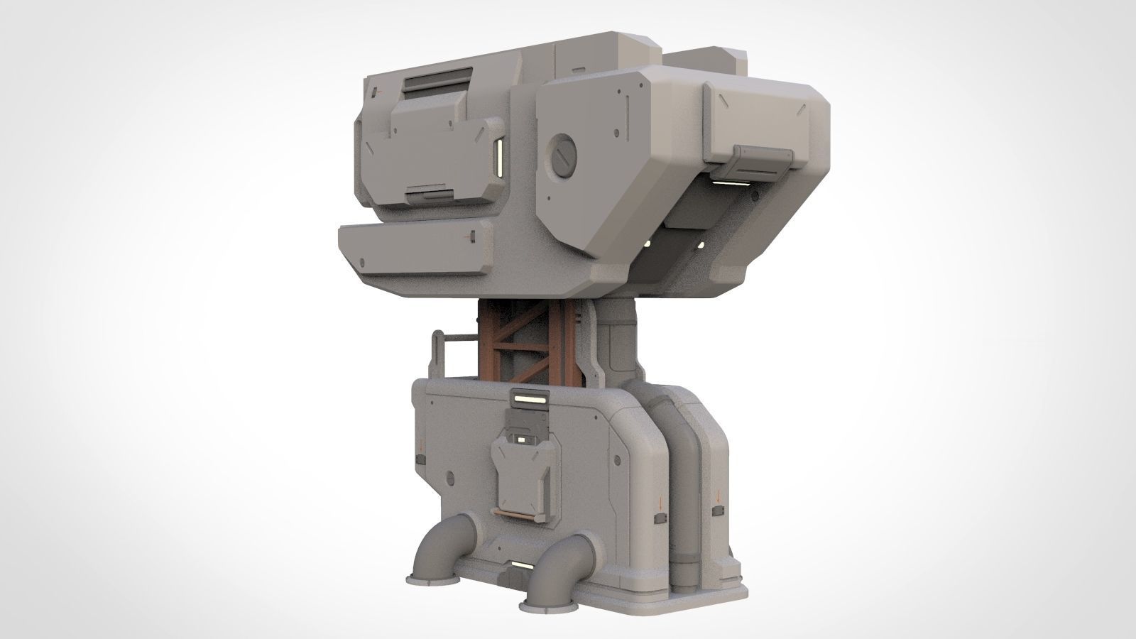 sci-fi Architecture kitbash 27 3D model_8