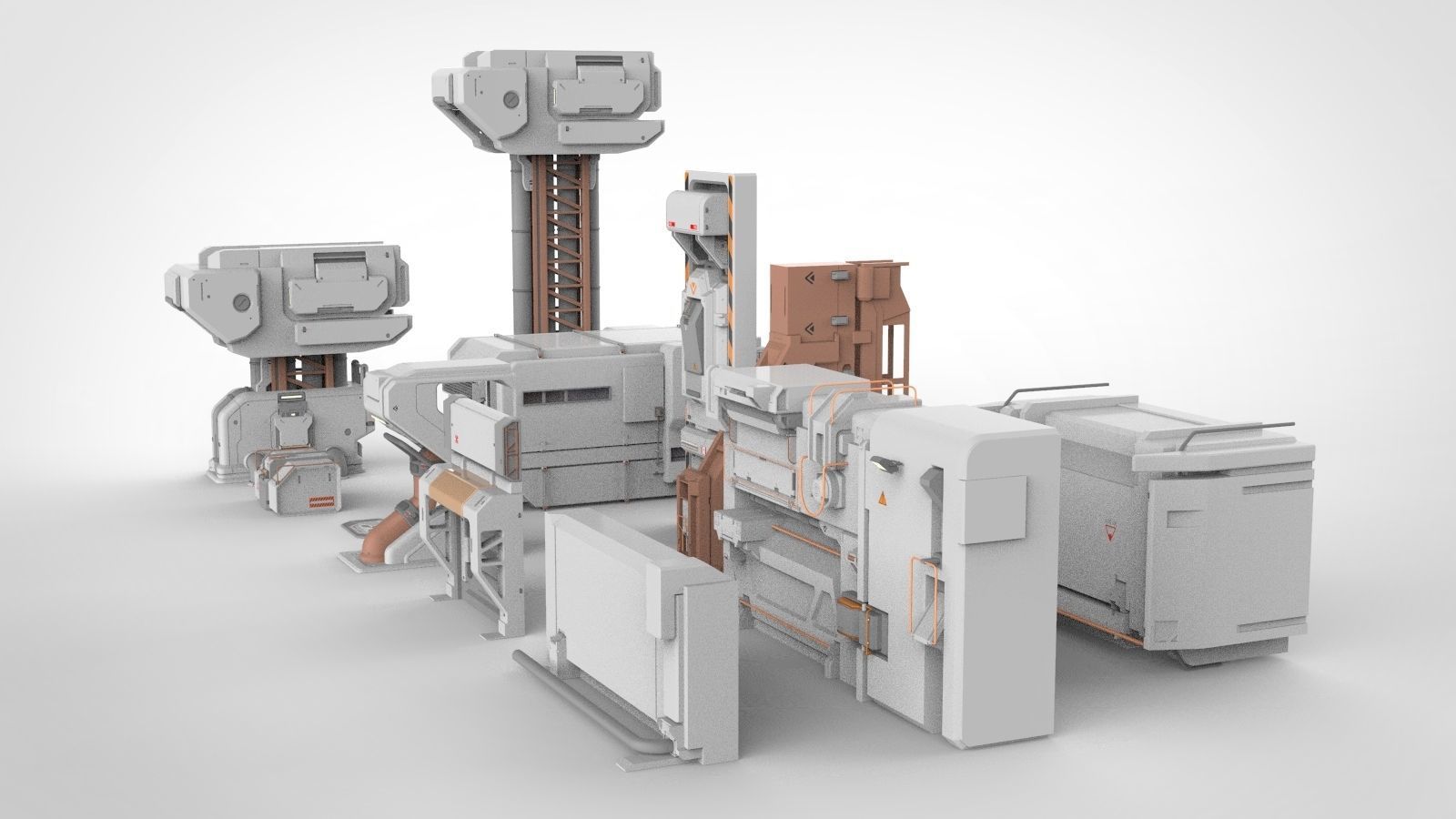 sci-fi Architecture kitbash 27 3D model_4