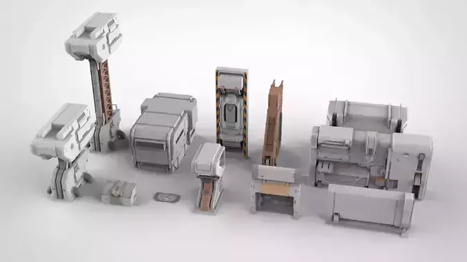 sci-fi Architecture kitbash 27 3D model