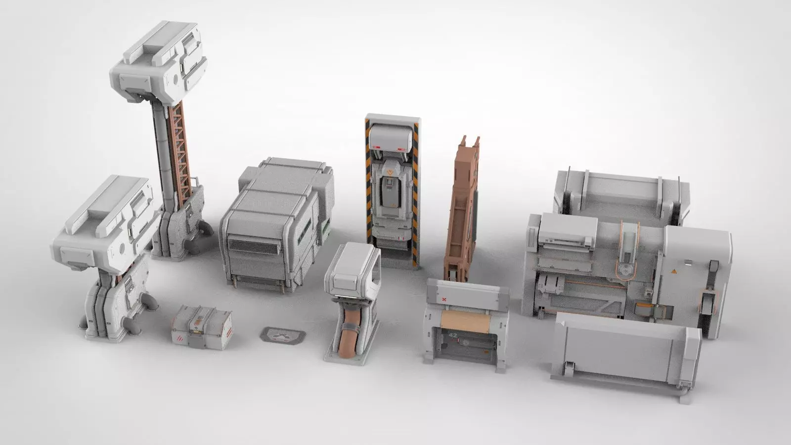 sci-fi Architecture kitbash 27 3D model_0