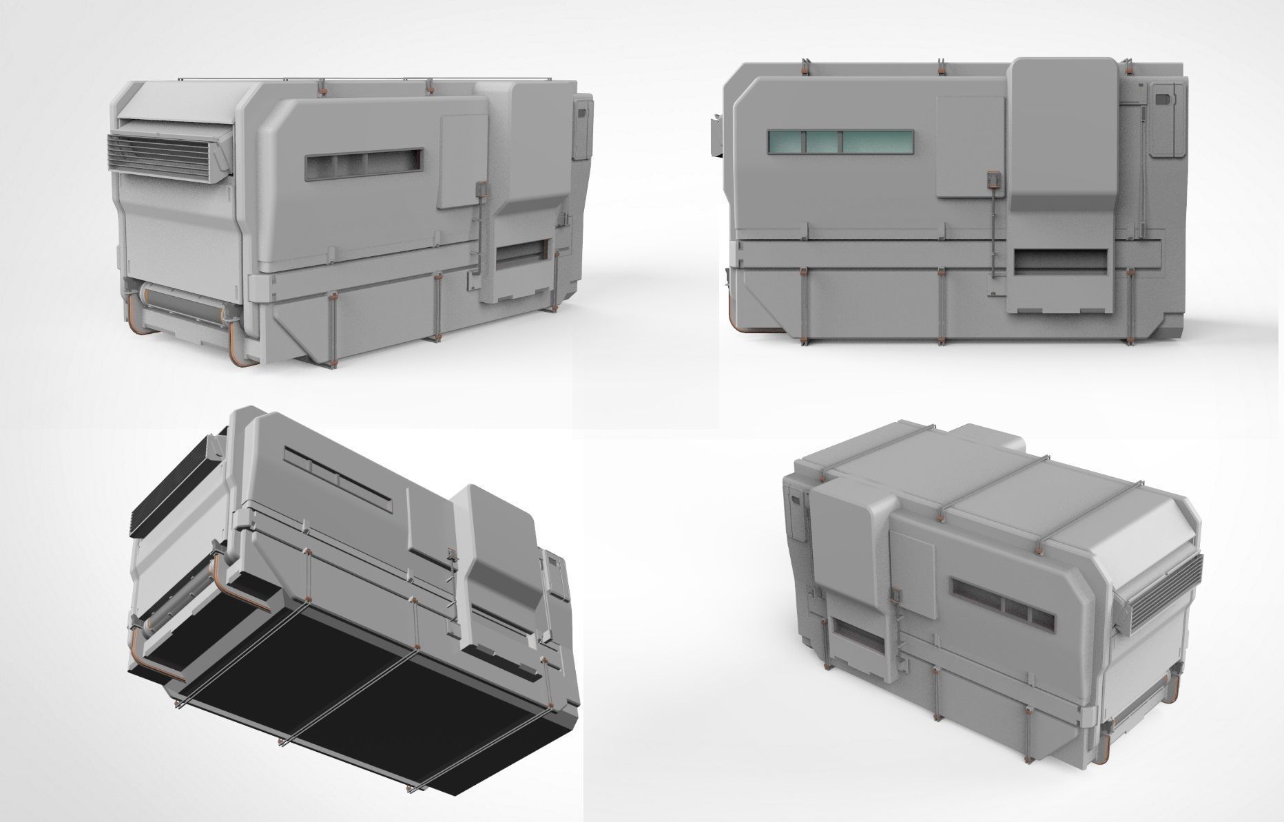 sci-fi Architecture kitbash 27 3D model_12