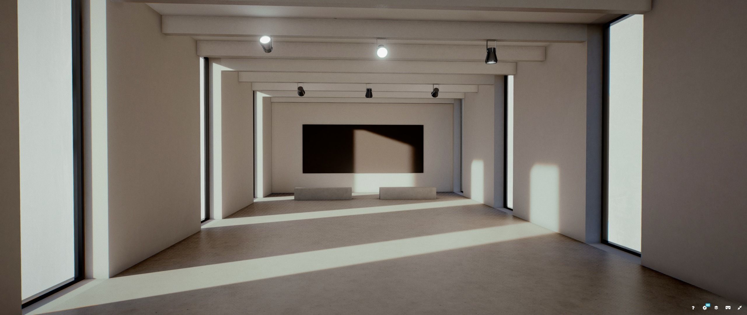 Moody Lighting Art Gallery 2019 Corona Max Scene