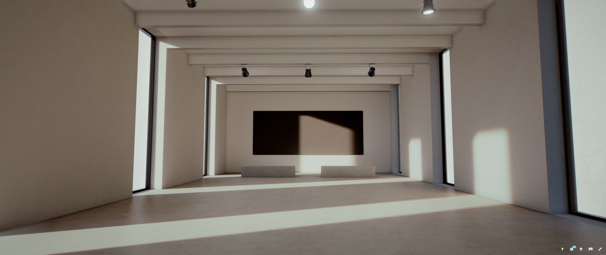 Moody Lighting Art Gallery 2019 Corona Max Scene Low-poly 3D model_5