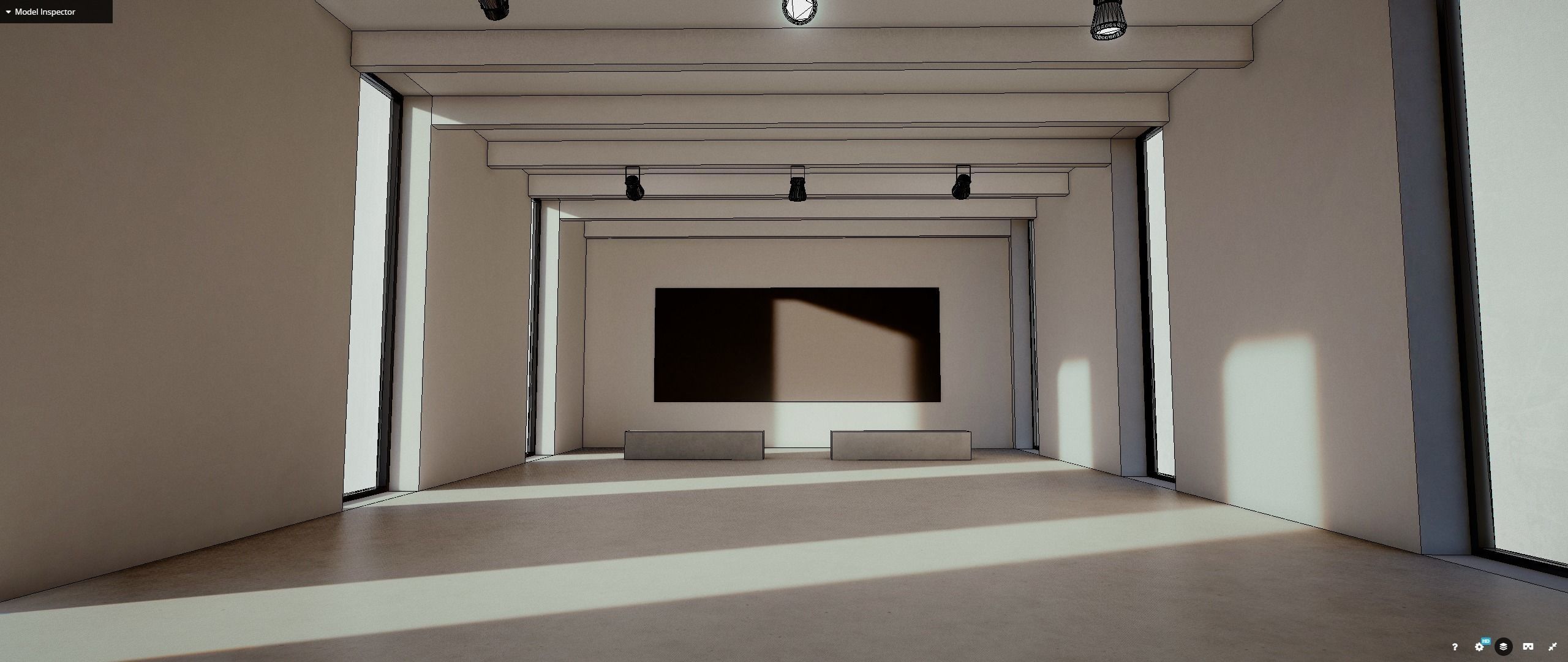 Moody Lighting Art Gallery 2019 Corona Max Scene Low-poly 3D model_3