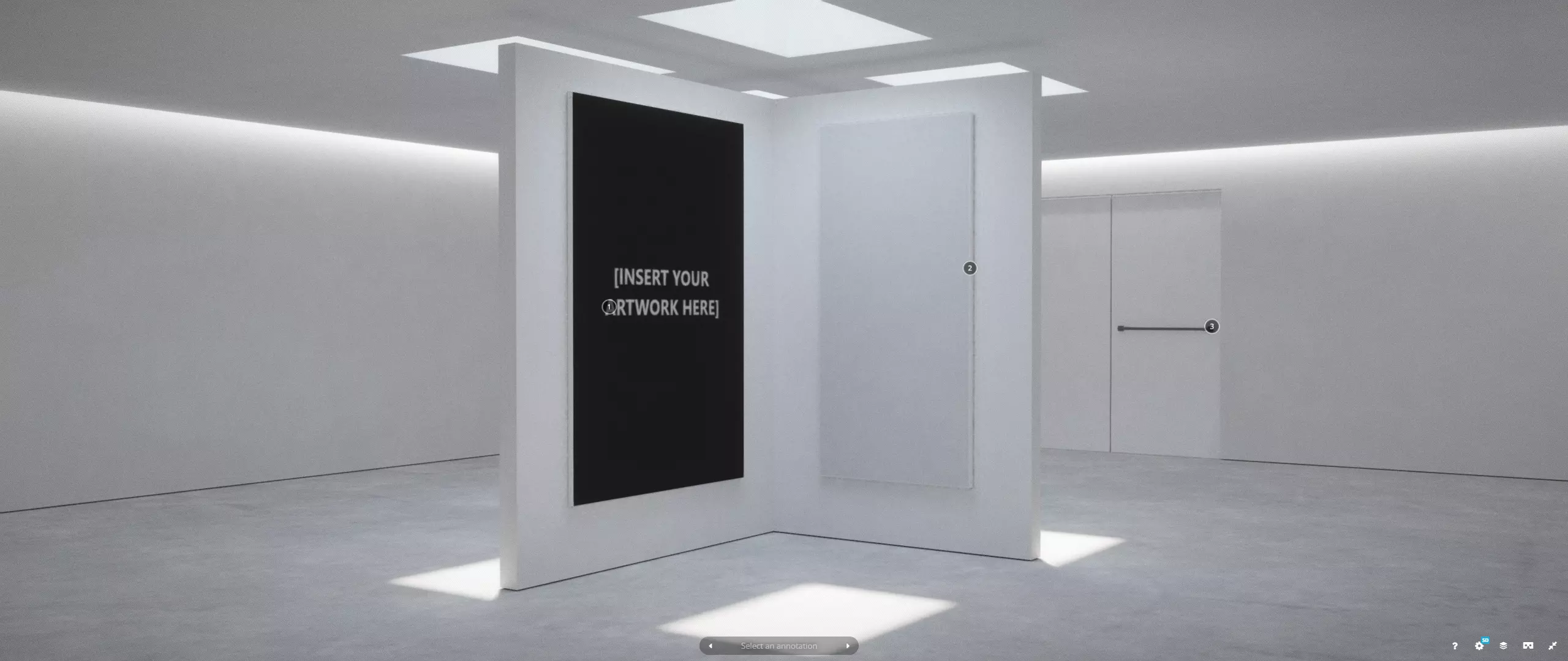 VR Gallery for Design and Painting Showcase 3D model_0