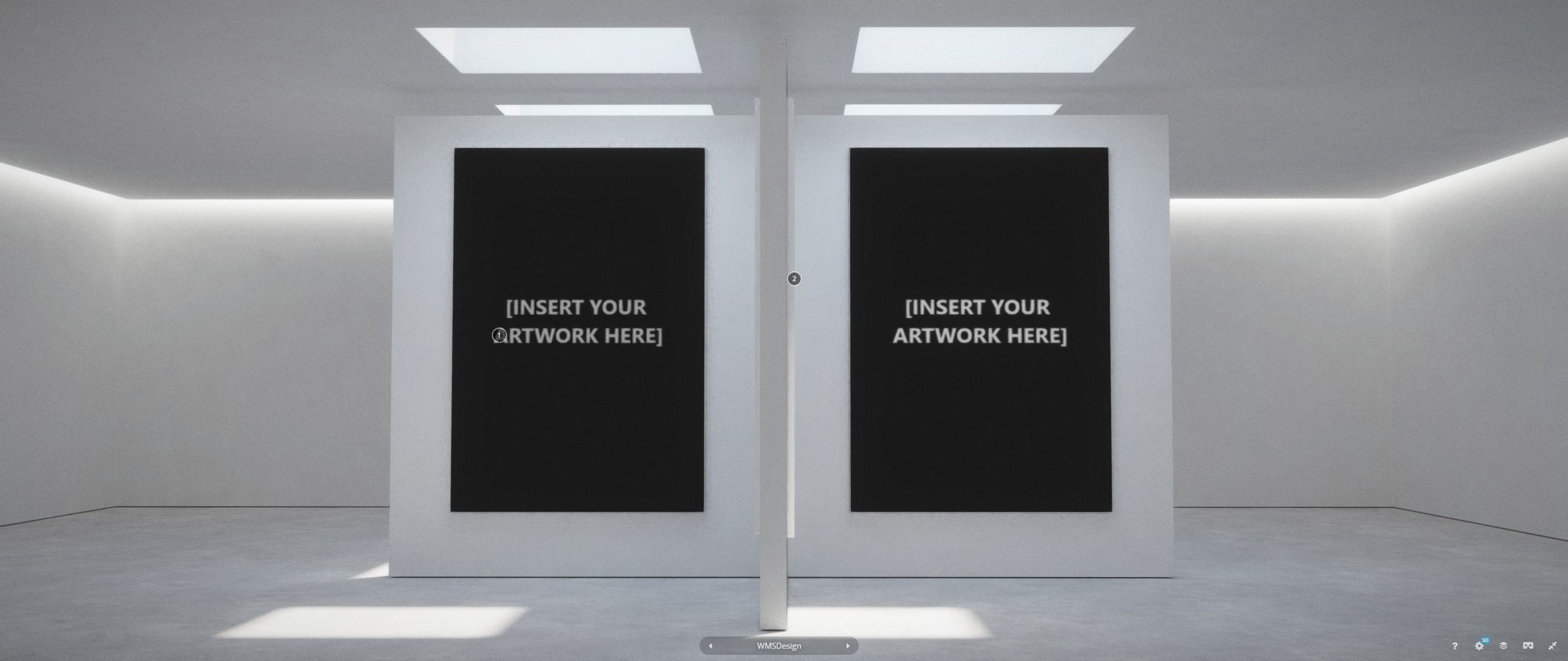 VR Gallery for Design and Painting Showcase 3D model_2