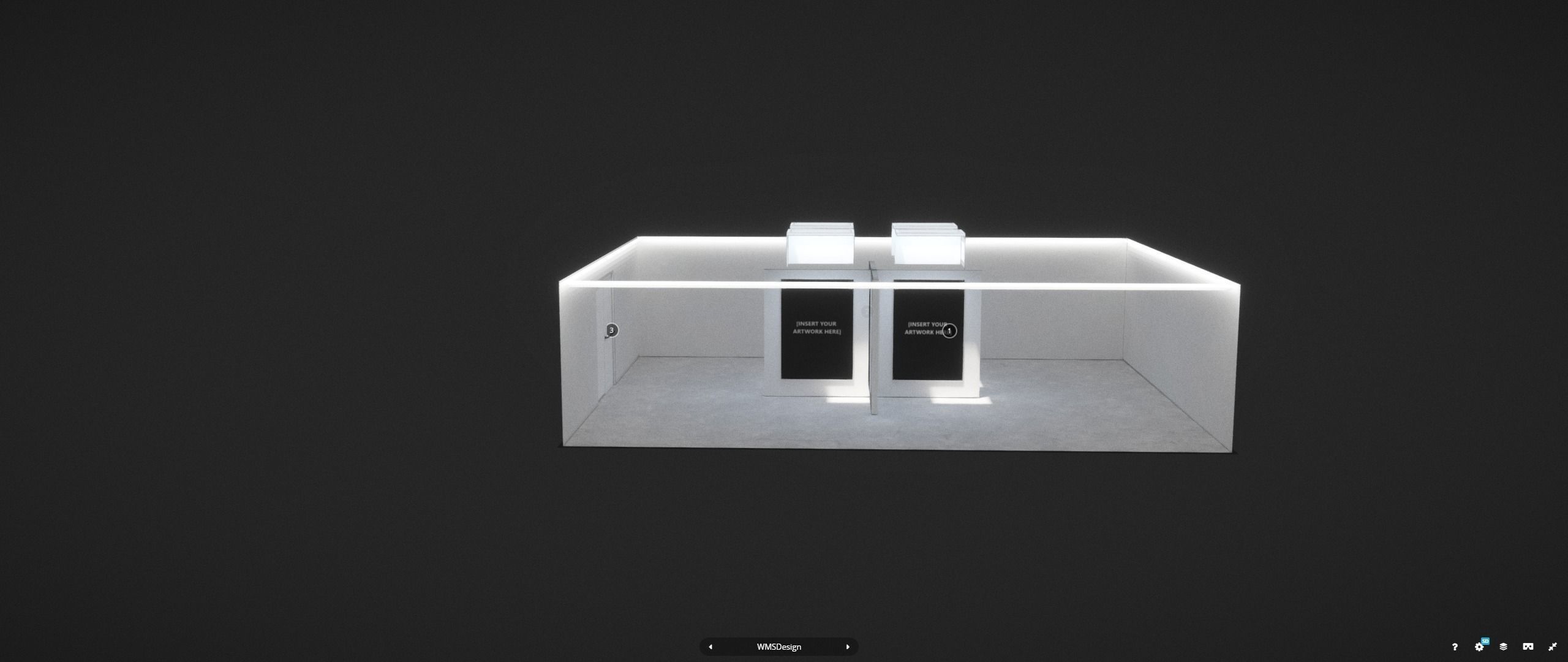 VR Gallery for Design and Painting Showcase 3D model_1